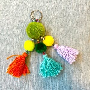 Pom-Pom and Tassels Key Chain - Super bright and fun NWT